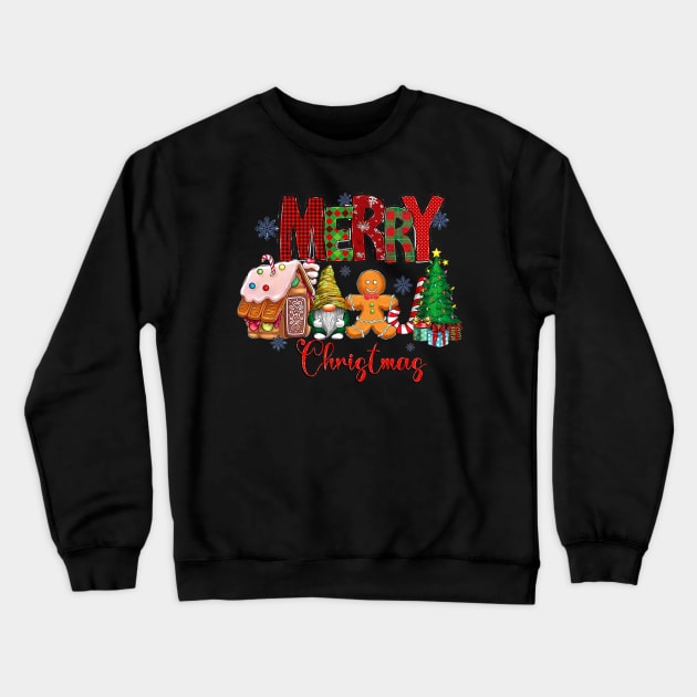 Merry Christmas Candy House Lemon Gnome Gingerbread Pajamas Crewneck Sweatshirt by rivkazachariah